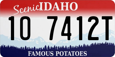 ID license plate 1O7412T