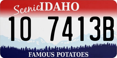 ID license plate 1O7413B