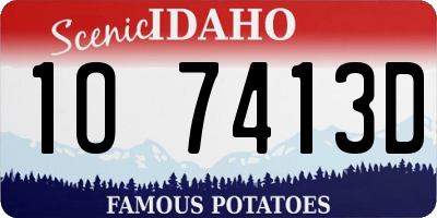 ID license plate 1O7413D