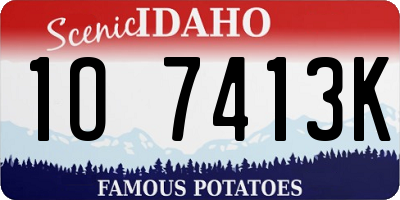 ID license plate 1O7413K