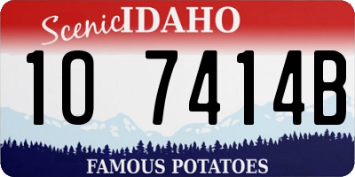 ID license plate 1O7414B