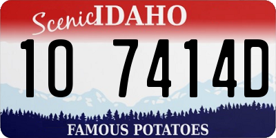 ID license plate 1O7414D