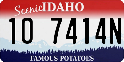 ID license plate 1O7414N