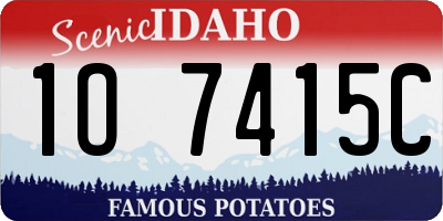 ID license plate 1O7415C
