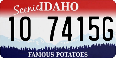 ID license plate 1O7415G