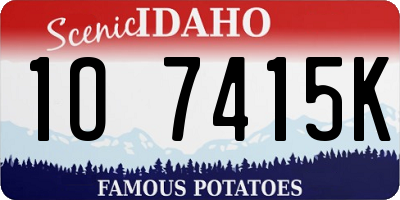 ID license plate 1O7415K