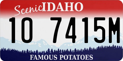 ID license plate 1O7415M