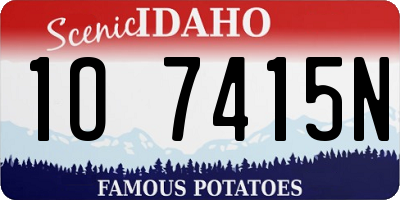 ID license plate 1O7415N