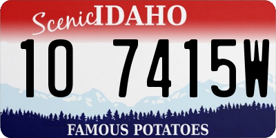 ID license plate 1O7415W