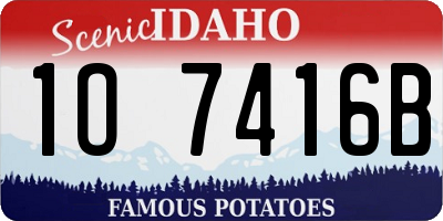 ID license plate 1O7416B