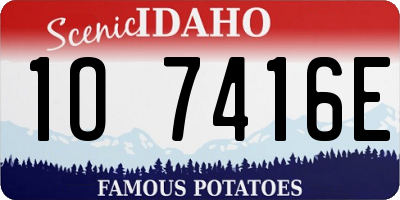 ID license plate 1O7416E