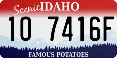 ID license plate 1O7416F