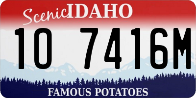 ID license plate 1O7416M