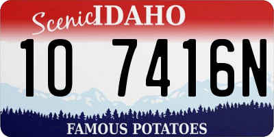 ID license plate 1O7416N