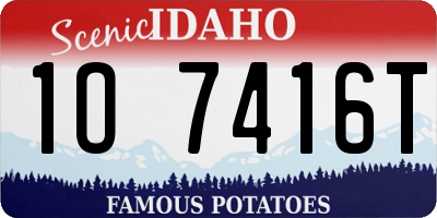 ID license plate 1O7416T