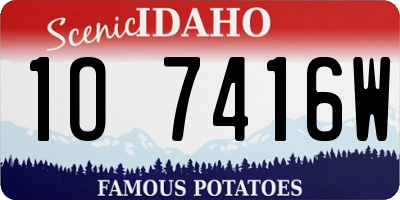 ID license plate 1O7416W