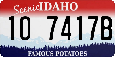 ID license plate 1O7417B
