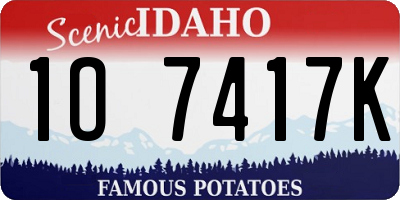 ID license plate 1O7417K