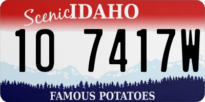 ID license plate 1O7417W