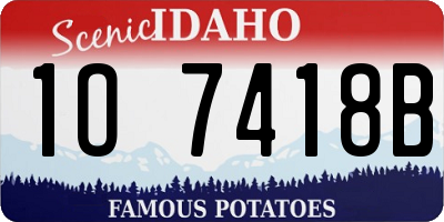 ID license plate 1O7418B