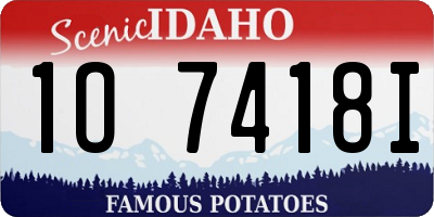 ID license plate 1O7418I