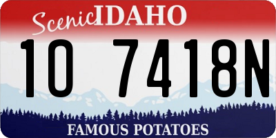 ID license plate 1O7418N