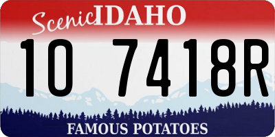 ID license plate 1O7418R