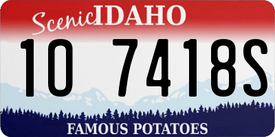ID license plate 1O7418S