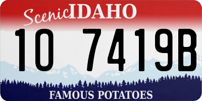ID license plate 1O7419B