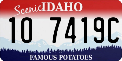 ID license plate 1O7419C
