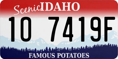 ID license plate 1O7419F