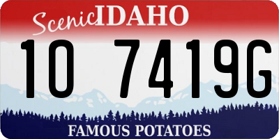 ID license plate 1O7419G