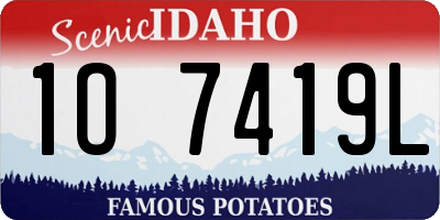 ID license plate 1O7419L