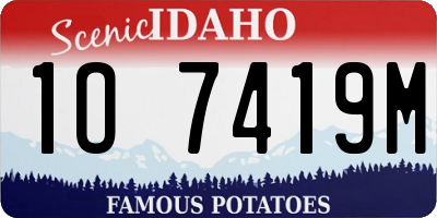 ID license plate 1O7419M