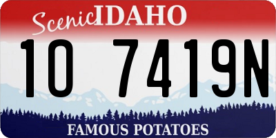 ID license plate 1O7419N
