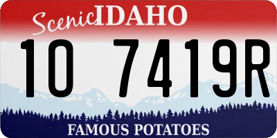 ID license plate 1O7419R