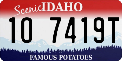 ID license plate 1O7419T
