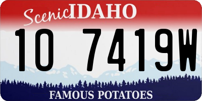 ID license plate 1O7419W