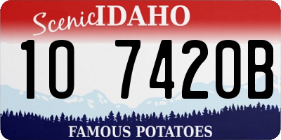 ID license plate 1O7420B