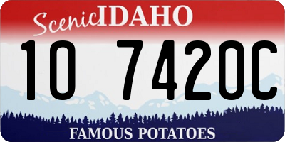 ID license plate 1O7420C