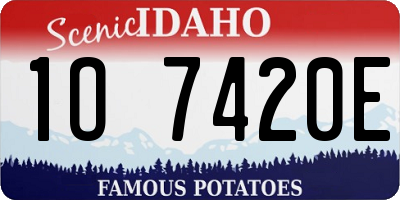 ID license plate 1O7420E