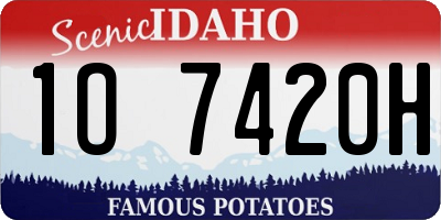 ID license plate 1O7420H