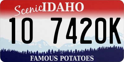 ID license plate 1O7420K