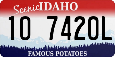ID license plate 1O7420L