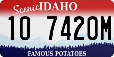 ID license plate 1O7420M