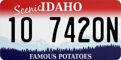 ID license plate 1O7420N