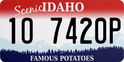 ID license plate 1O7420P