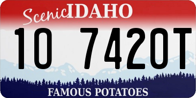 ID license plate 1O7420T