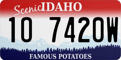 ID license plate 1O7420W