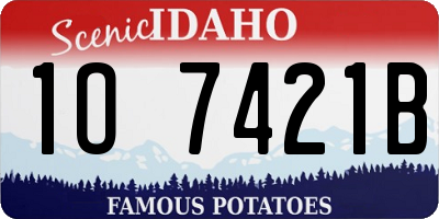 ID license plate 1O7421B